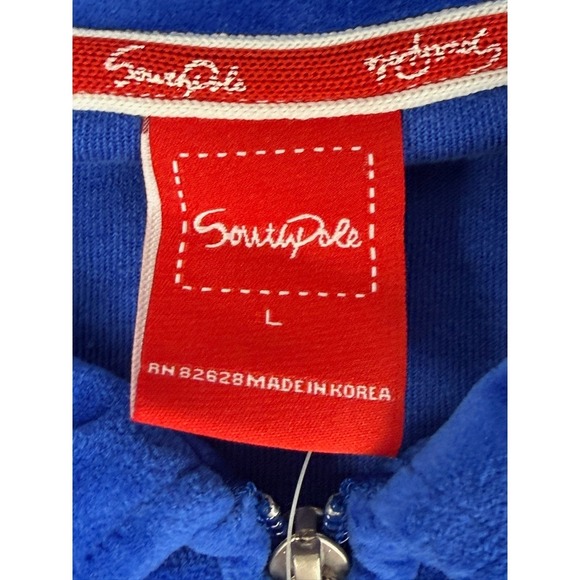 Vintage Southpole Royal Blue Velour Tracksuit Set Zip Up Jacket Pants Size L NEW - Picture 11 of 16